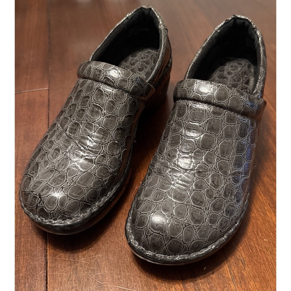 BOC Born Black Croc Embossed Comfort Clogs Nurse‎ Work Shoes Women's 11